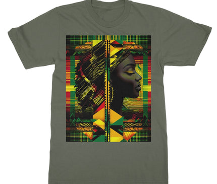 Abstract Red and Green Black Queen Fusion Softstyle T-Shirt