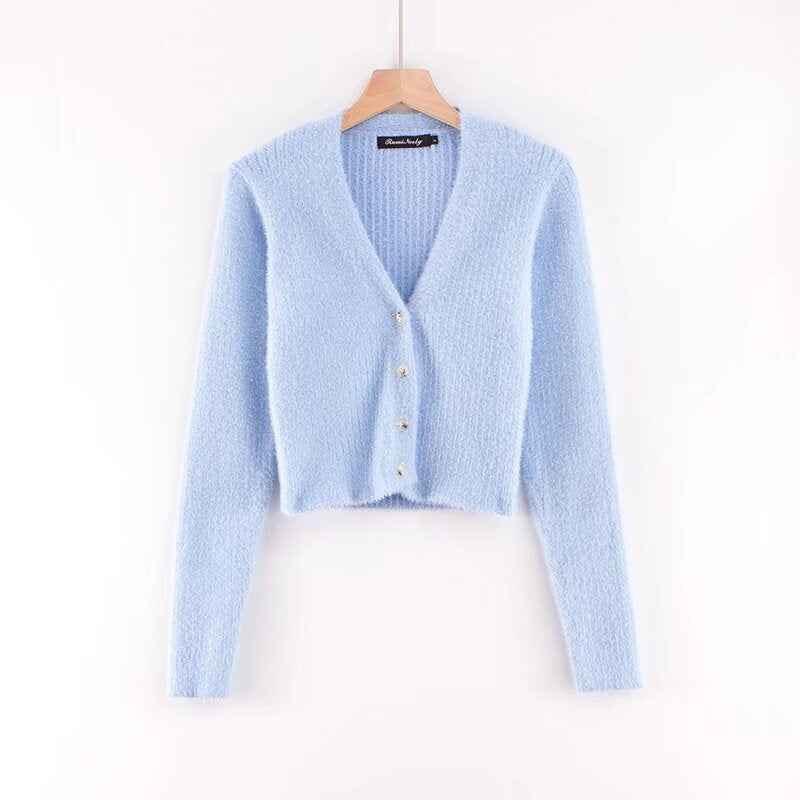 V-neck long sleeved cardigan sweater by eprolo