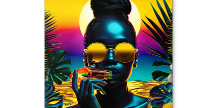 Tropical Sunset Dreams : Neon Vibes Coaster by Prodigi