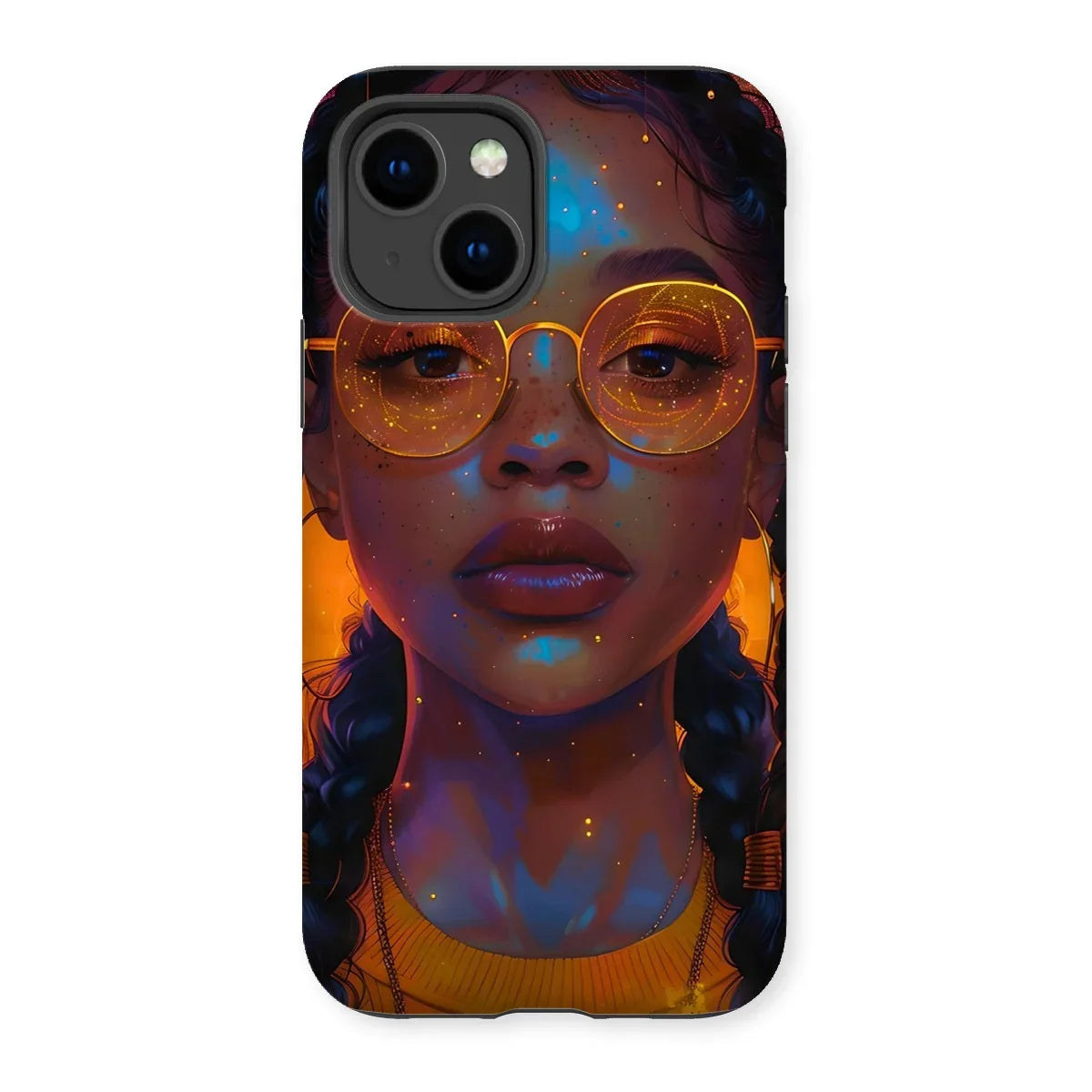 Solar Flare Radiant Soul Beautiful Black Girl Tough Phone Case by Prodigi