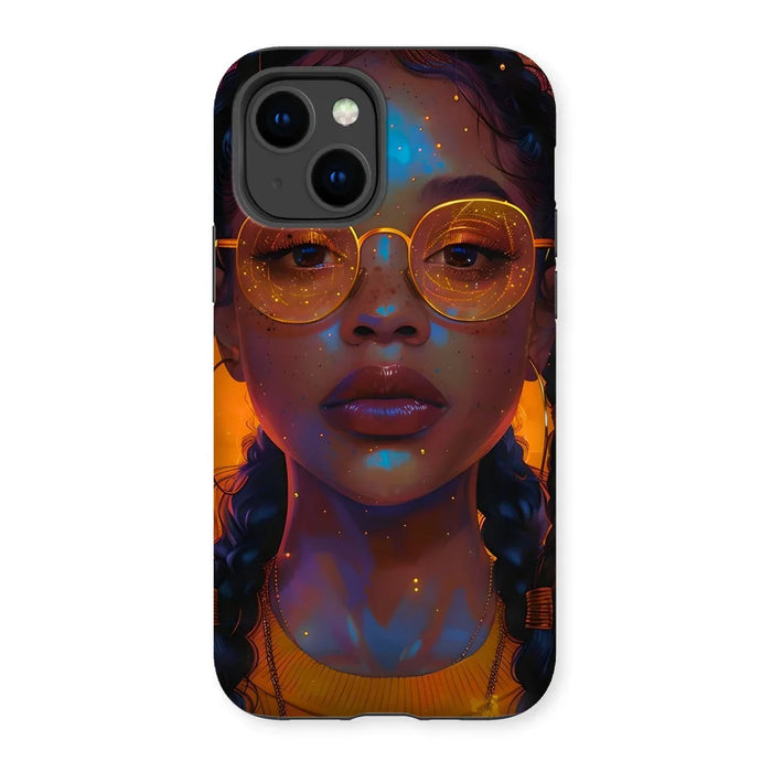 Solar Flare Radiant Soul  Beautiful Black Girl  Tough Phone Case