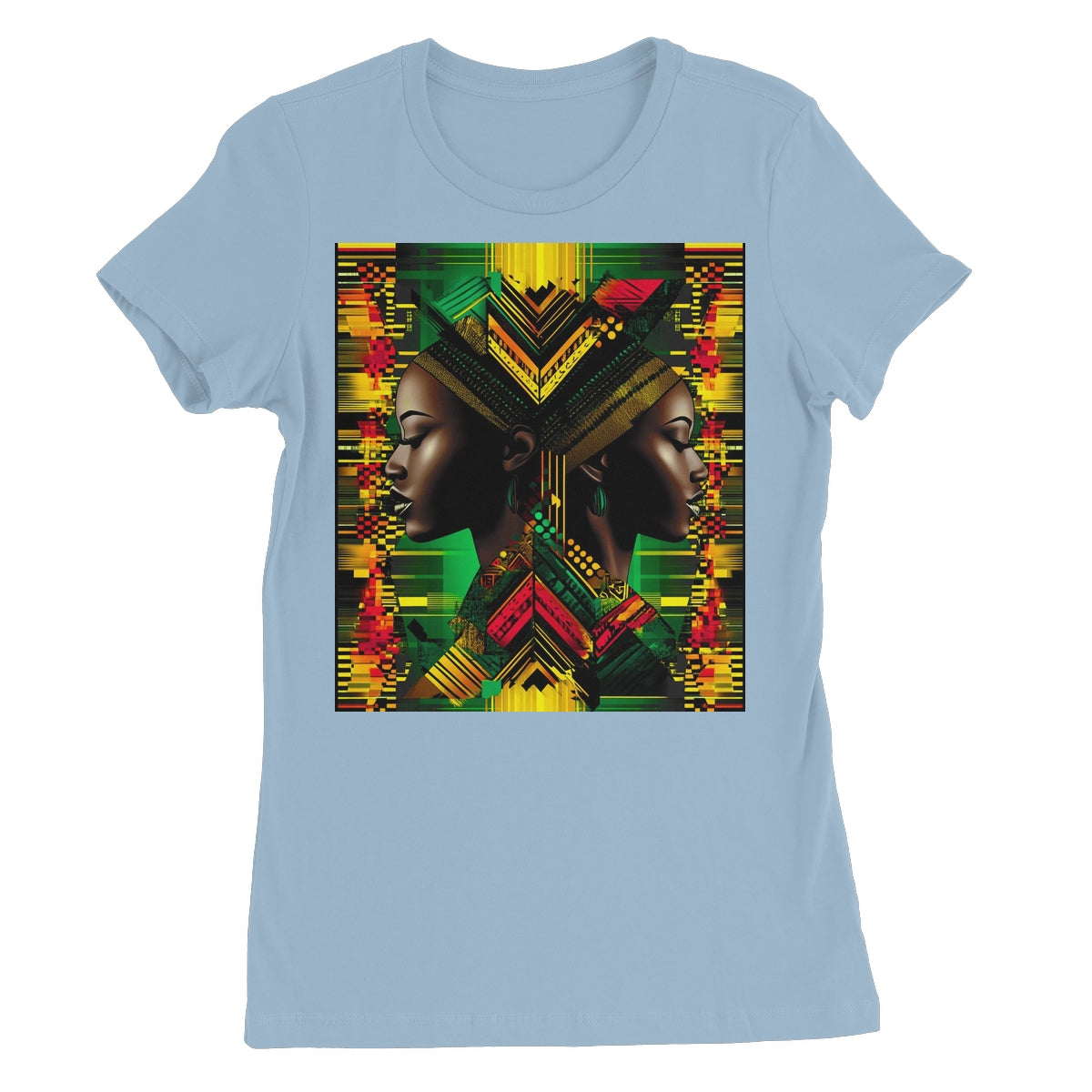 African Print Red Green Yellow Twin Energy  Women's Favourite T-Shirt - D'Sare