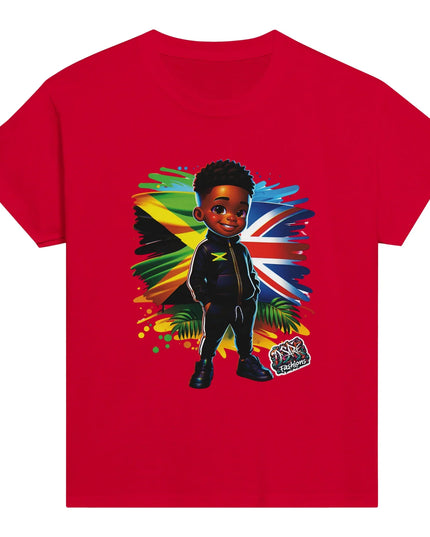 Jamaican Flag & Great Britain Flag Cultural Day Harmony: Classic Kids Crewneck T-shirt by D'Sare