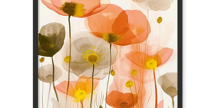 Poppy Echoes Golden Peach Escape Framed Photo Tile by Prodigi