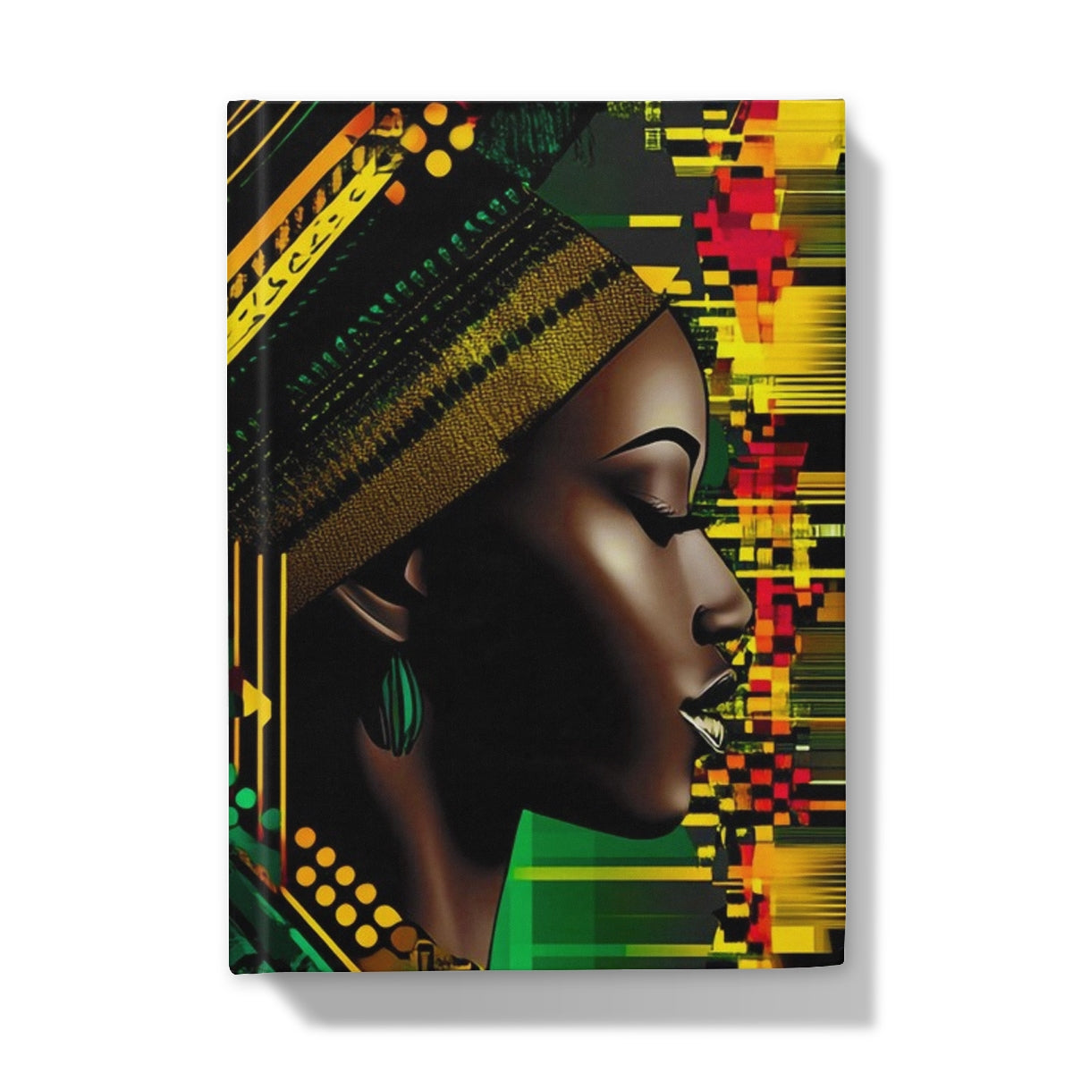 African Print Red Green Yellow Twin Energy  Hardback Journal - D'Sare