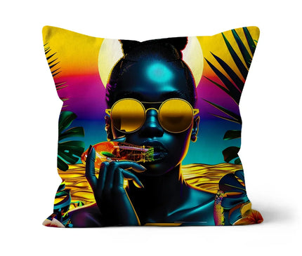 Tropical Sunset Dreams : Neon Vibes  Cushion - D'Sare
