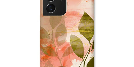 Peach Golden Leafy Escape Snap Phone Case by Prodigi
