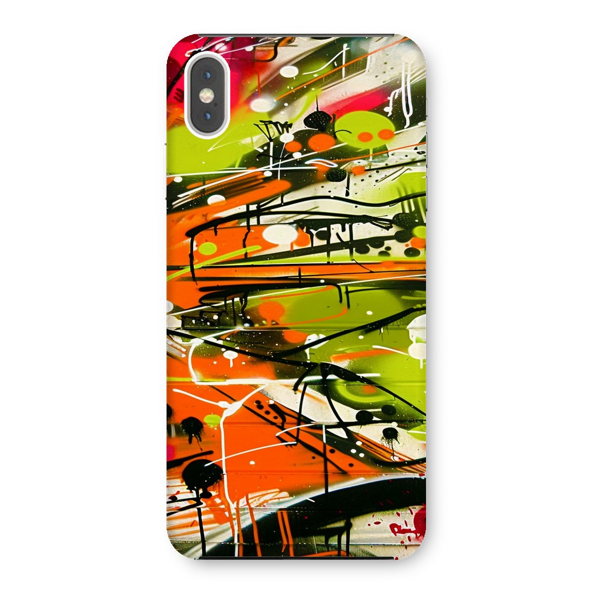 Neon Splatter Symphony: Urban Graffiti Art Snap Phone Case