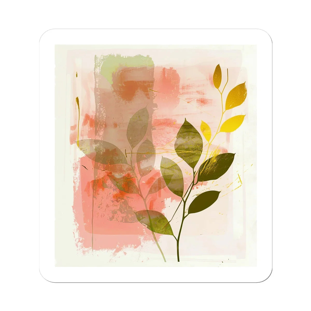 Peach Golden Leafy Escape 06 Eclectic Art Sticker by Prodigi