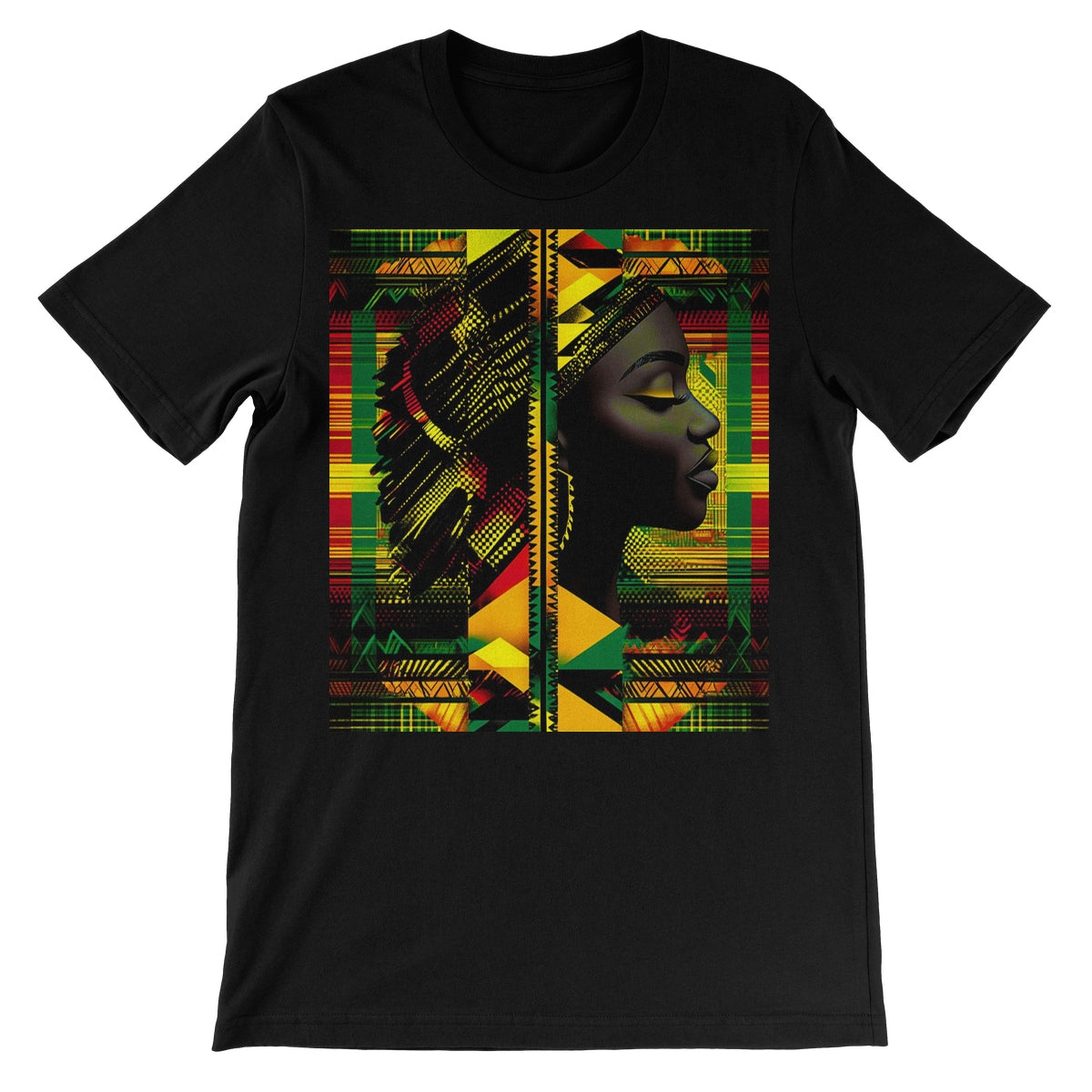 Abstract Red and Green Black Queen Fusion Unisex Short Sleeve T-Shirt
