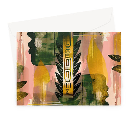 Echos of Duality Golden Pink Reflection Greeting Card