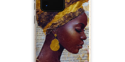 Elegant African Woman Portrait with Gold Headwrap Eco Phone Case by Prodigi