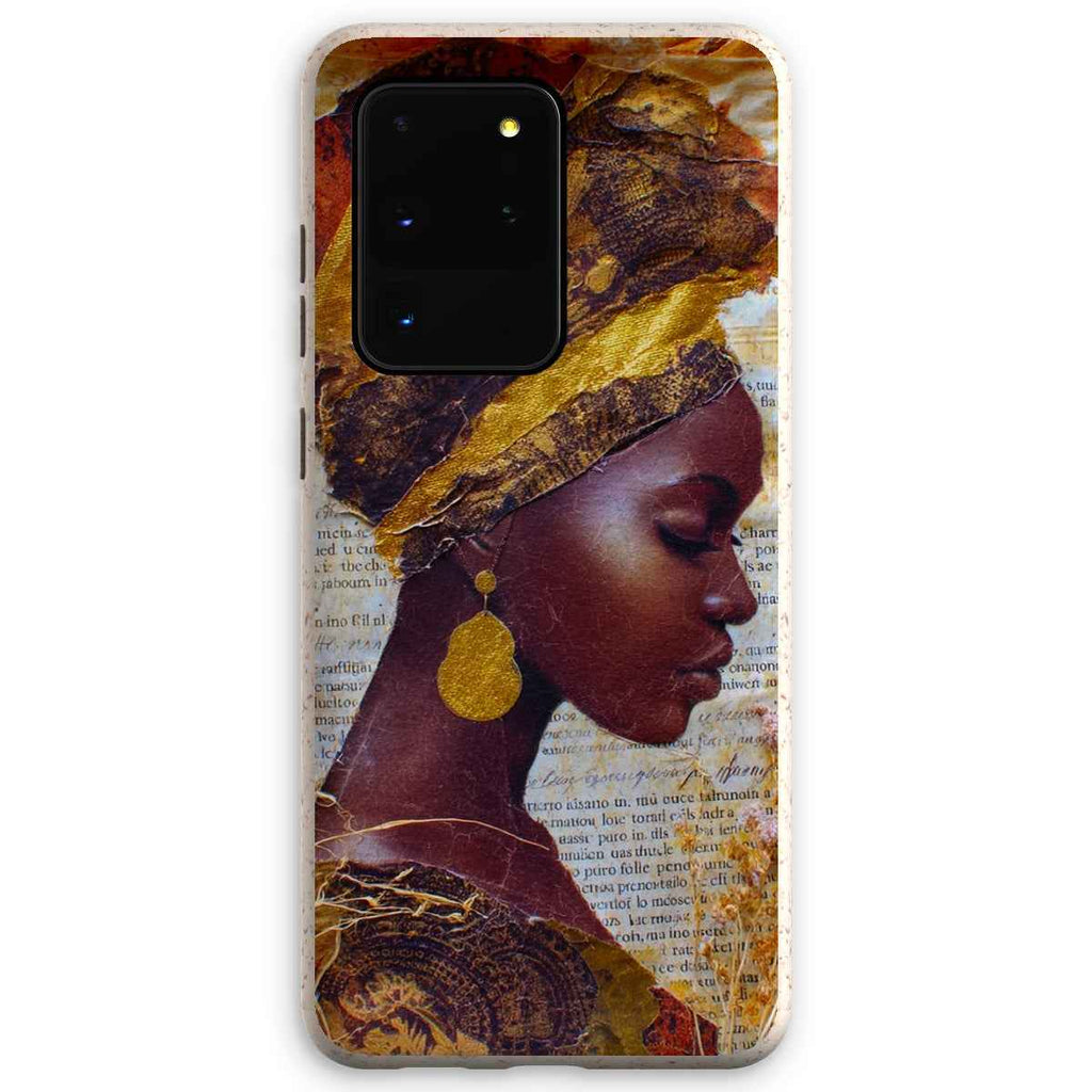 Eco Friendly Bioplastic Bamboo Fibre Phone Case With Gold Headwrap