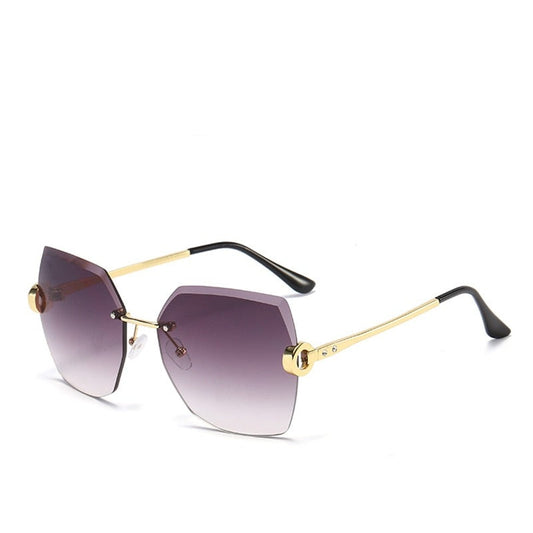Chic Oversized Square Rimless Sunglasses for Women