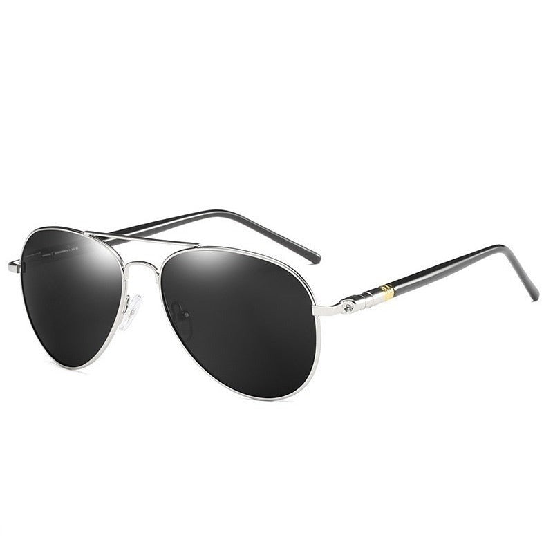 Vintage Black Pilot Polarized Sunglasses for Men & Women