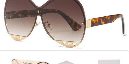Gradual Color Runway Sunglasses Female Fashion Hollowed Out Five-Star Metal Trend Sunglasses
