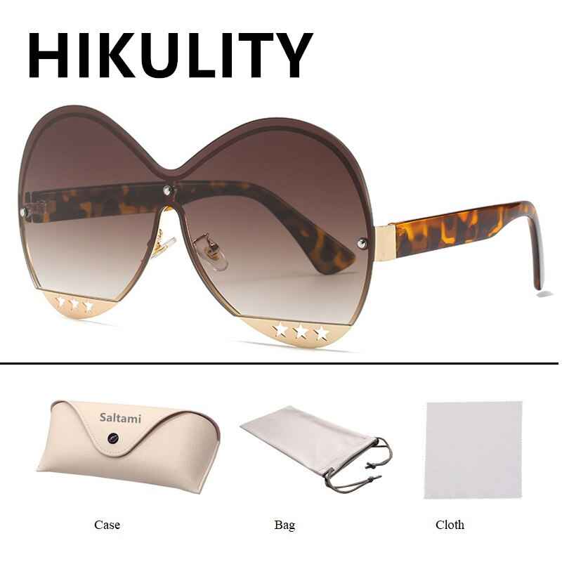 Gradual Color Runway Sunglasses Female Fashion Hollowed Out Five-Star Metal Trend Sunglasses by eprolo