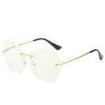 NEW  Vintage Fashion Oversized Rimless Sunglasses Women Famous Luxury Brand Design Square Sun Glasses For Female