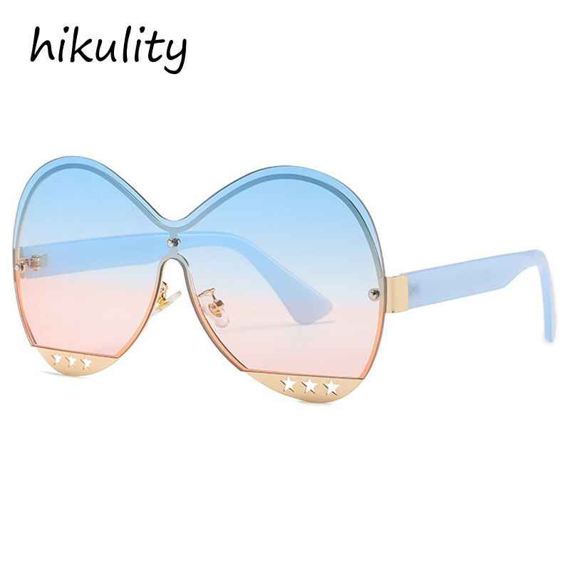 Gradual Color Runway Sunglasses Female Fashion Hollowed Out Five-Star Metal Trend Sunglasses by eprolo