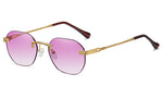 New frameless gold metal ladies sunglasses rimless gradient lens blue fashion sun glasses for men uv400 summer