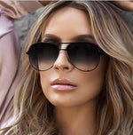 Retro Gradient Metal Frame Pilot Sunglasses - UV400 Designer Shades for Men & Women