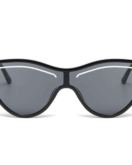 New Personality Cat Eye Sunglasses Female Trend Street Shot One-Piece Sunglasses Candy Color Eyebrow Glasses by eprolo