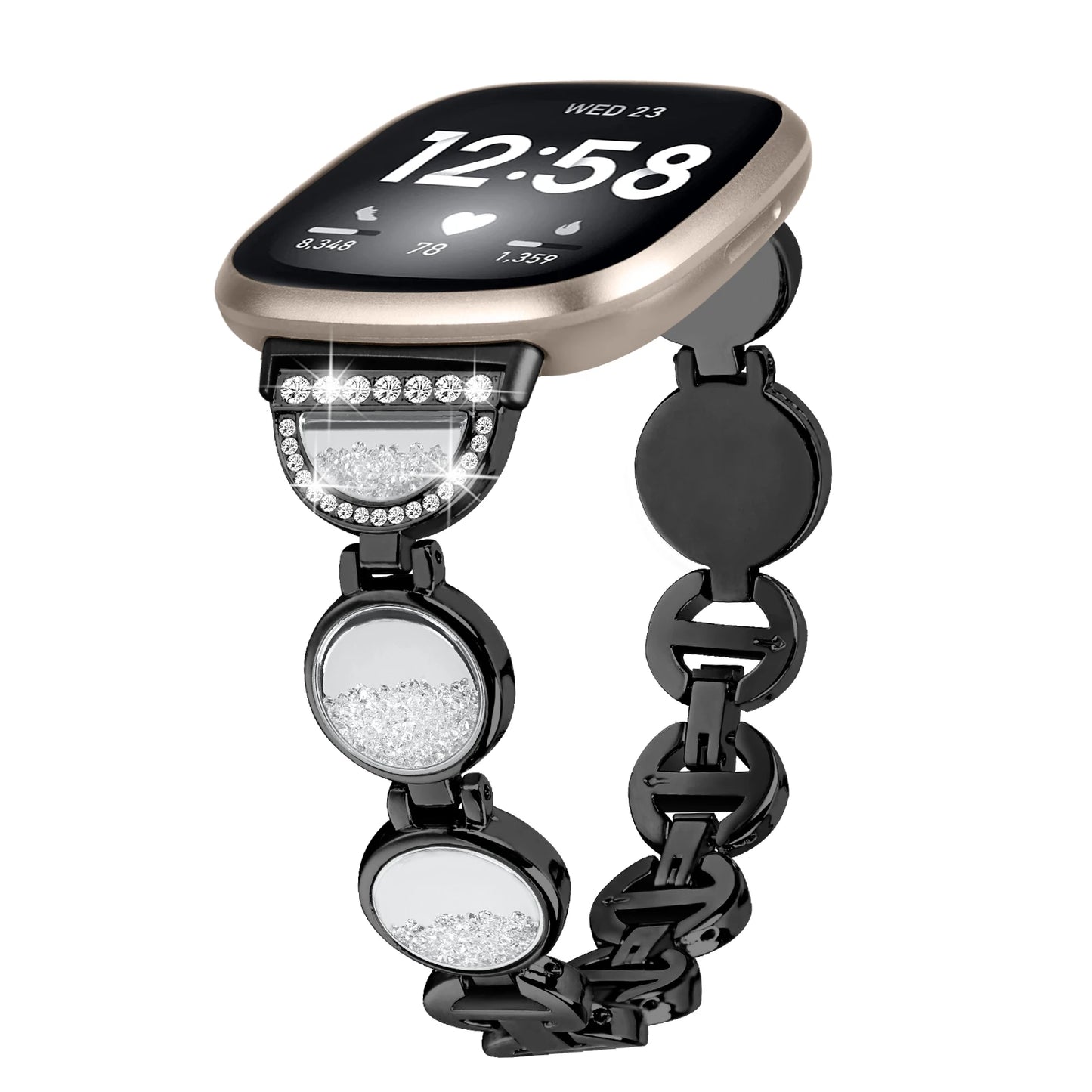 Fitbit Versa & Sense Quicksand Diamond Stainless Steel Watch Band