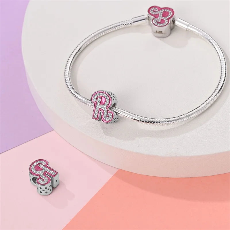 Pink Diamante Sweet 26 Letter Charm Personalized Beads