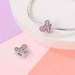 Pink Diamante Sweet 26 Letter Charm Personalized Beads