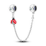 New 925 Silver Color Evil Eye Stars Moon Butterfly Cat Safety Chains Charms Beads Fit Pandora 925 Original Bracelets DIY Jewelry