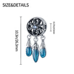 Fashion 925 Silver Color Feather Colorful Dreamcatcher Charms Bead Fit Pandora 925 Original Bracelets Exquisite DIY Jewelry Gift