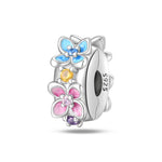 Spring 925 Silver Color Sakura Butterfly Flowers Charms Beads Fit Pandora 925 Original Bracelets Fine DIY Jewelry Birthday Gifts