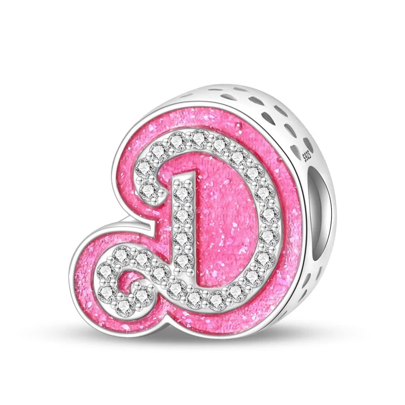 Pink Diamante Sweet 26 Letter Charm Personalized Beads