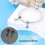 New 925 Silver Color Evil Eye Stars Moon Butterfly Cat Safety Chains Charms Beads Fit Pandora 925 Original Bracelets DIY Jewelry