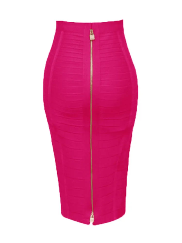 Chic Elegance: A Line Pencil Design  Bandage Skirt in 13 Vibrant Shades - Plus Size