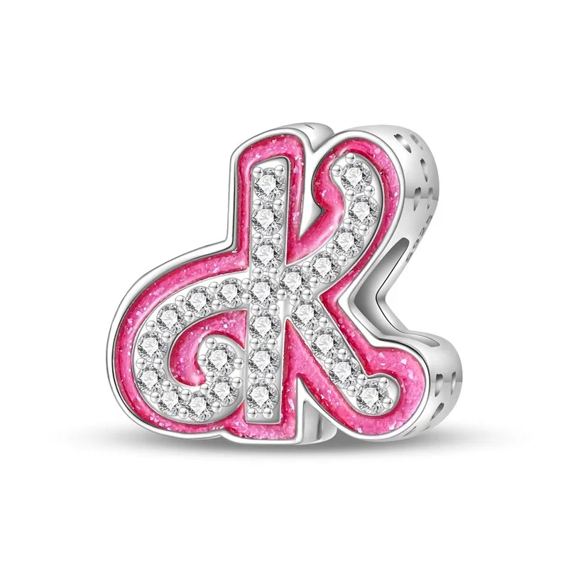 Pink Diamante Sweet 26 Letter Charm Personalized Beads