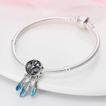 Fashion 925 Silver Color Feather Colorful Dreamcatcher Charms Bead Fit Pandora 925 Original Bracelets Exquisite DIY Jewelry Gift