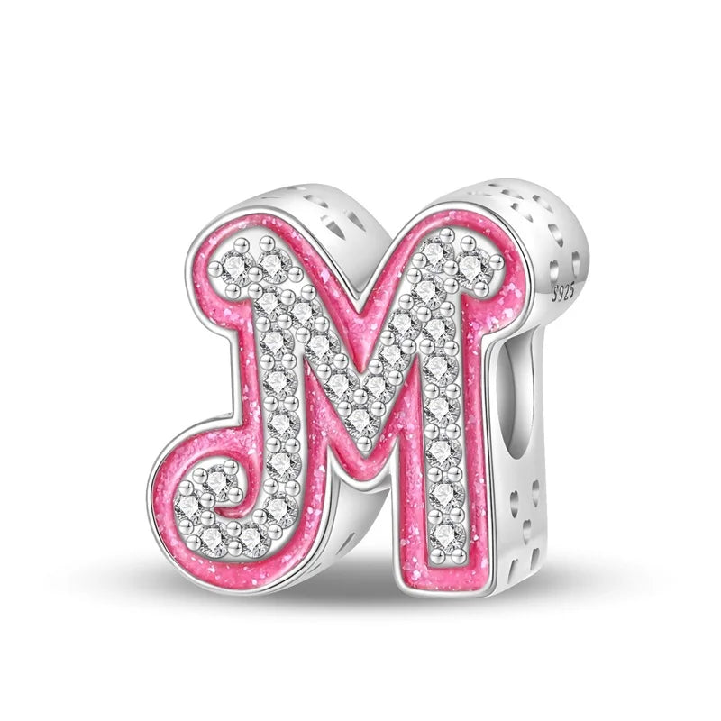 Pink Diamante Sweet 26 Letter Charm Personalized Beads