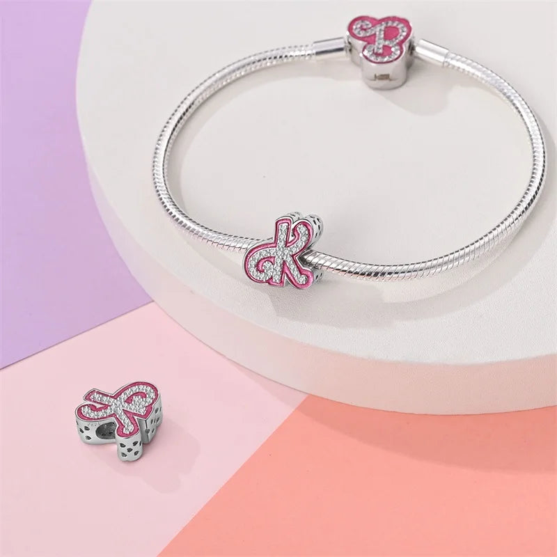 Pink Diamante Sweet 26 Letter Charm Personalized Beads