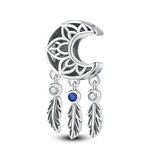 Fashion 925 Silver Color Feather Colorful Dreamcatcher Charms Bead Fit Pandora 925 Original Bracelets Exquisite DIY Jewelry Gift