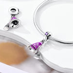 925 Silver Color Fantasy Flying Chameleon Dragon Butterfly Purple Charms Pendants Fit Pandora 925 Original Bracelets DIY Jewelry