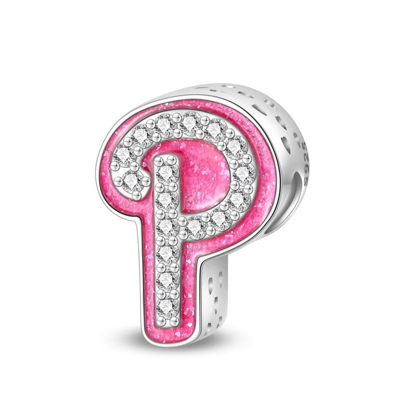 Pink Diamante Sweet 26 Letter Charm Personalized Beads