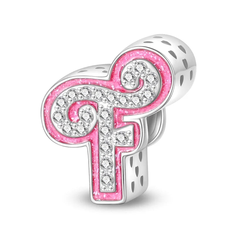 Pink Diamante Sweet 26 Letter Charm Personalized Beads