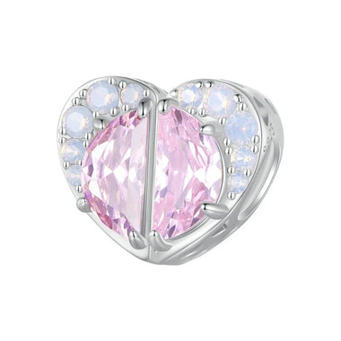 Trendy 925 Sterling Silver Charm: Pink Star Bear & Hearts Beads for Women Girls Bracelet & Bangle Fine Jewelry
