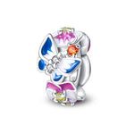 Spring 925 Silver Color Sakura Butterfly Flowers Charms Beads Fit Pandora 925 Original Bracelets Fine DIY Jewelry Birthday Gifts