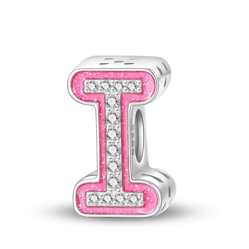 Pink Diamante Sweet 26 Letter Charm Personalized Beads