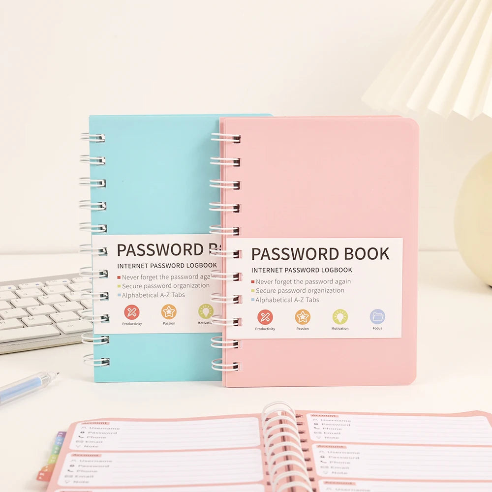 Hardcover Coil Password Book
