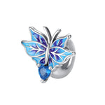 Spring 925 Silver Color Sakura Butterfly Flowers Charms Beads Fit Pandora 925 Original Bracelets Fine DIY Jewelry Birthday Gifts