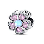 Spring 925 Silver Color Sakura Butterfly Flowers Charms Beads Fit Pandora 925 Original Bracelets Fine DIY Jewelry Birthday Gifts