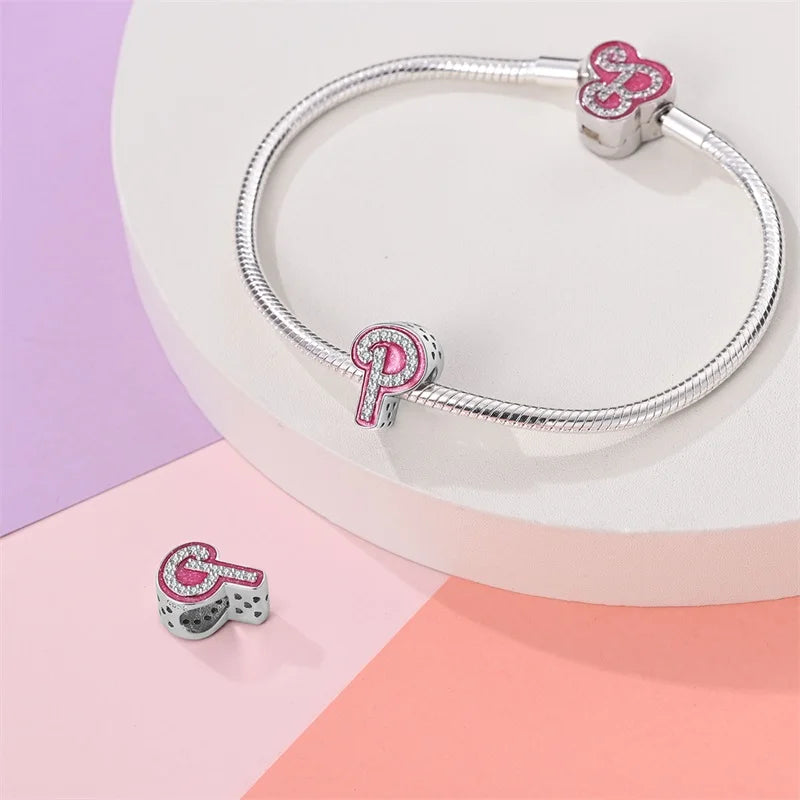 Pink Diamante Sweet 26 Letter Charm Personalized Beads